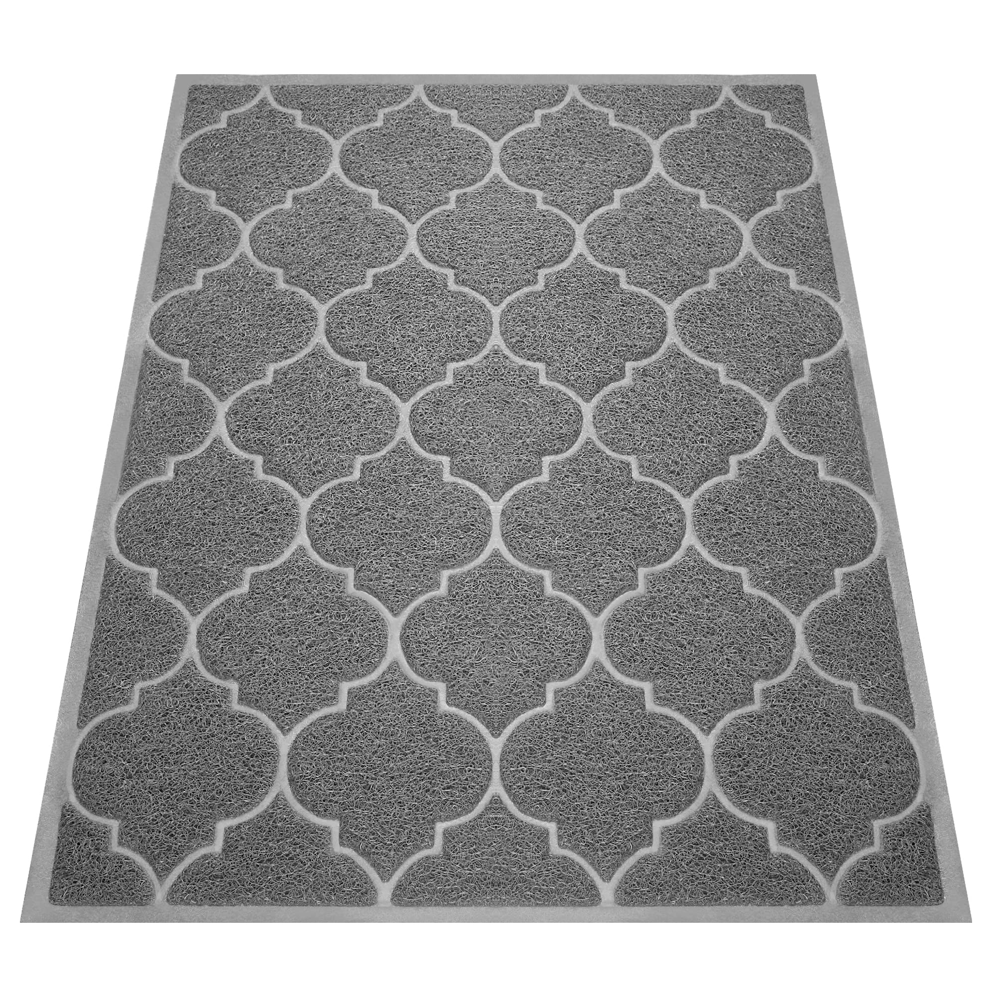 Cosyearn door mat 46x35 grey, front view showing large outdoor entry