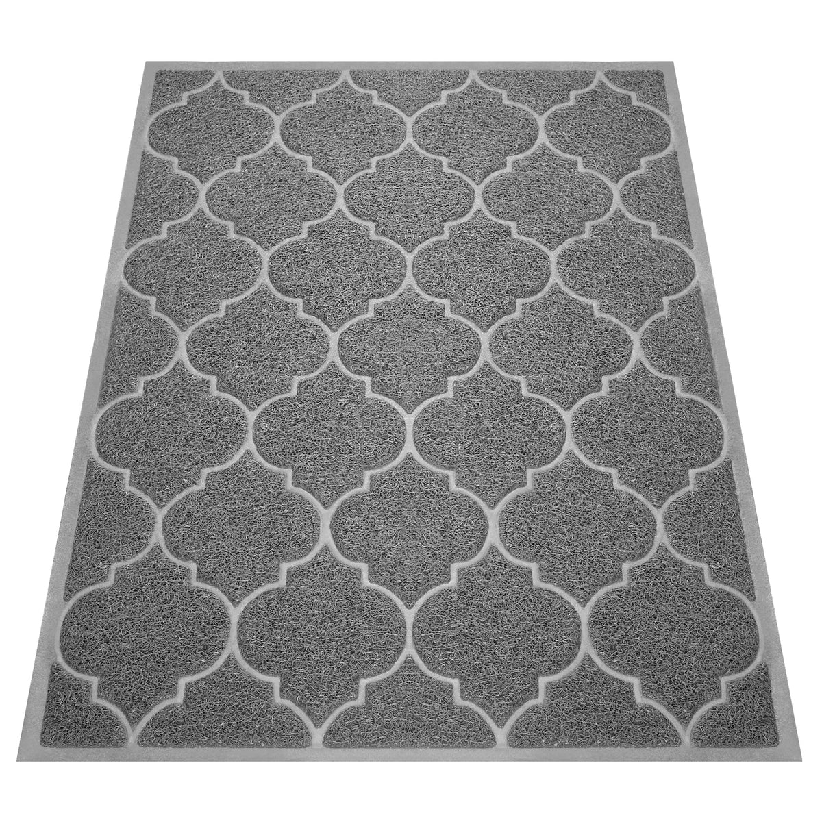 Cosyearn door mat 46x35 grey, front view showing large outdoor entry