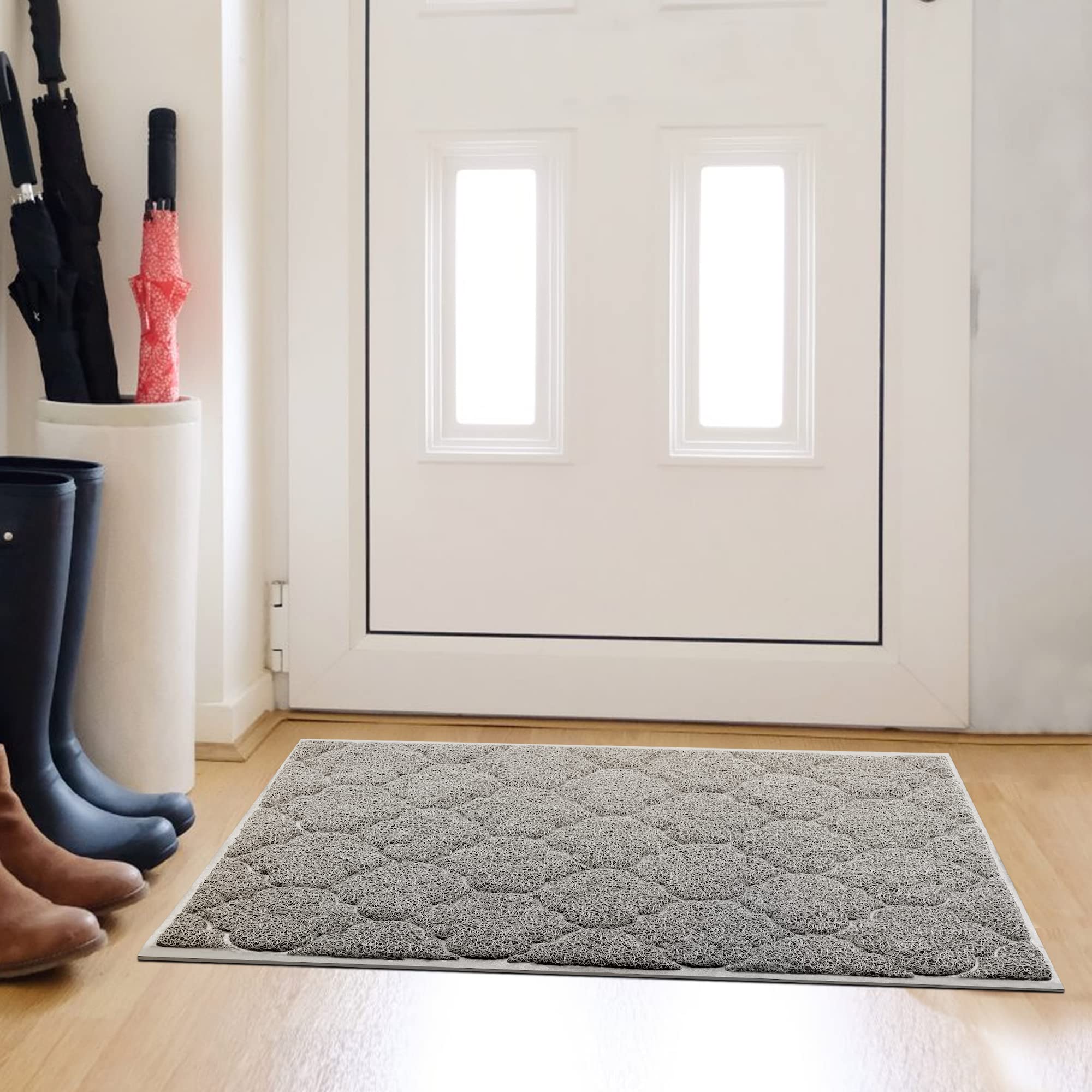 Cosyearn door mat high-traffic entry, dirt-trapping grooves