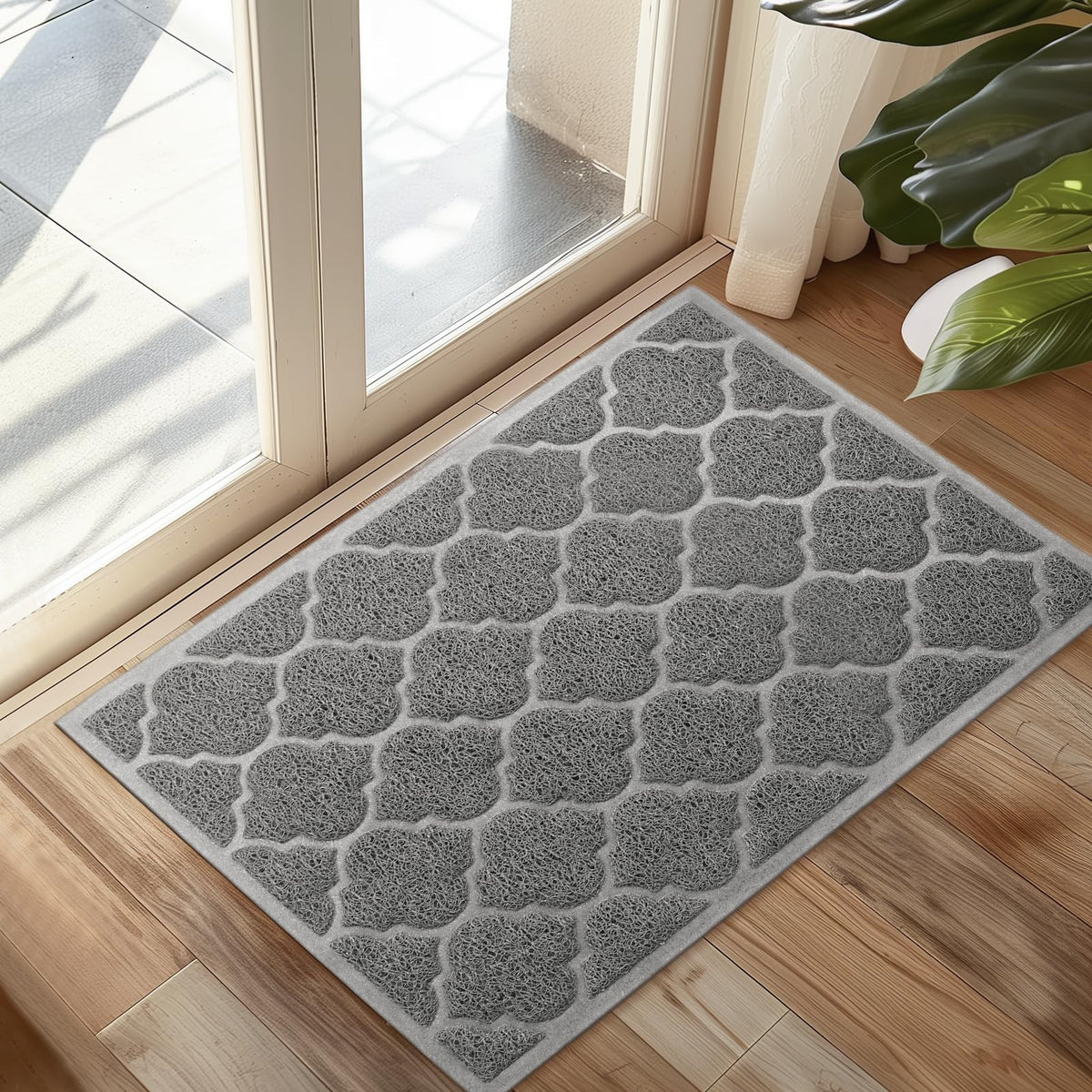 Cosyearn door mat outdoor 24x36 grey traps dirt and keeps entryways clean.