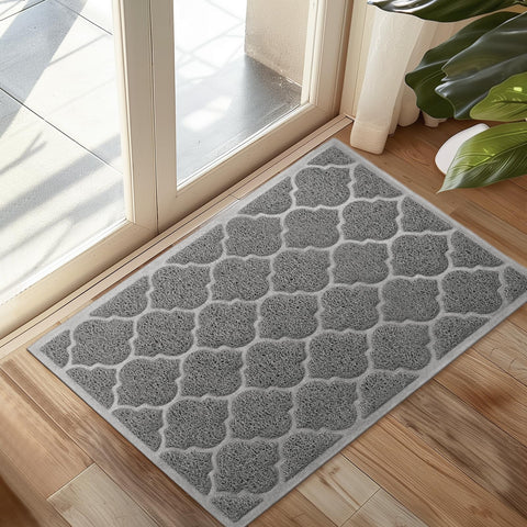 Cosyearn door mat outdoor 24x36 grey traps dirt and keeps entryways clean.