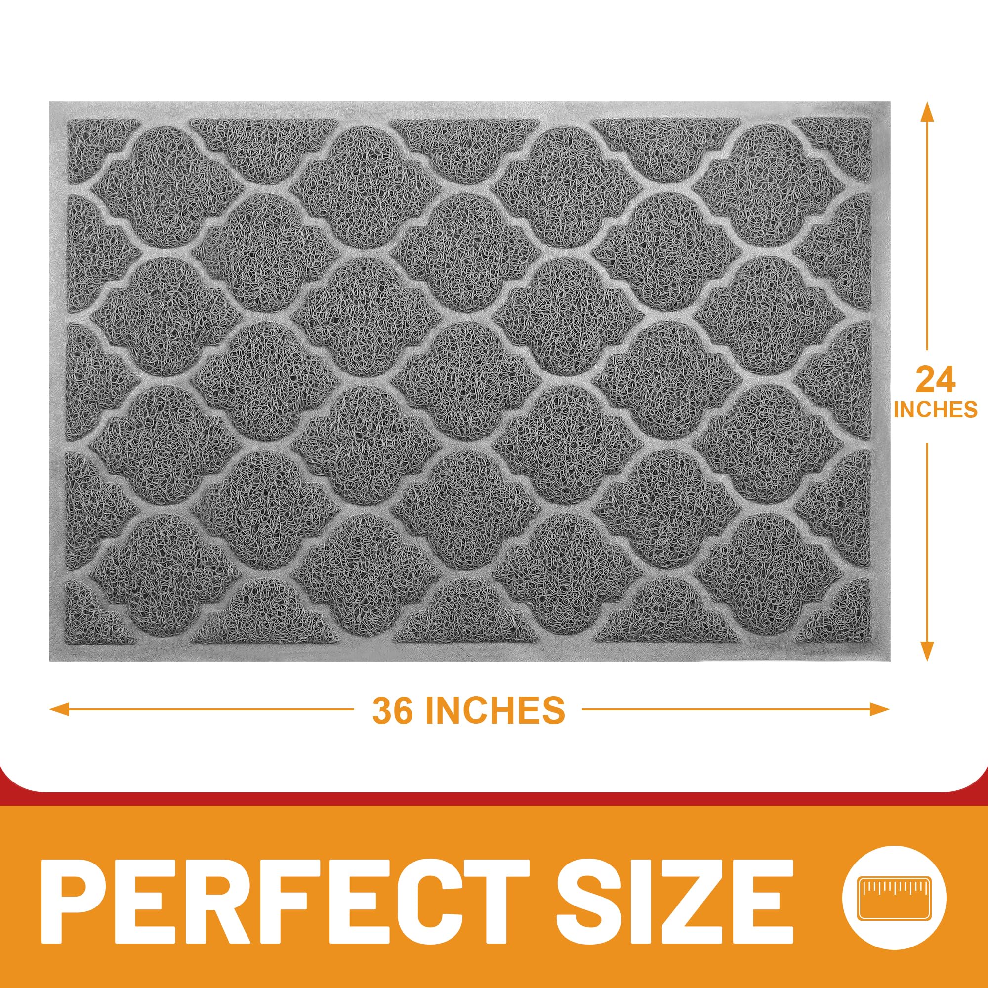 Cosyearn door mat 24x36 with non-slip backing stays put at busy entryways.