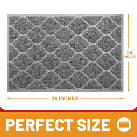 Cosyearn door mat 24x36 with non-slip backing stays put at busy entryways.
