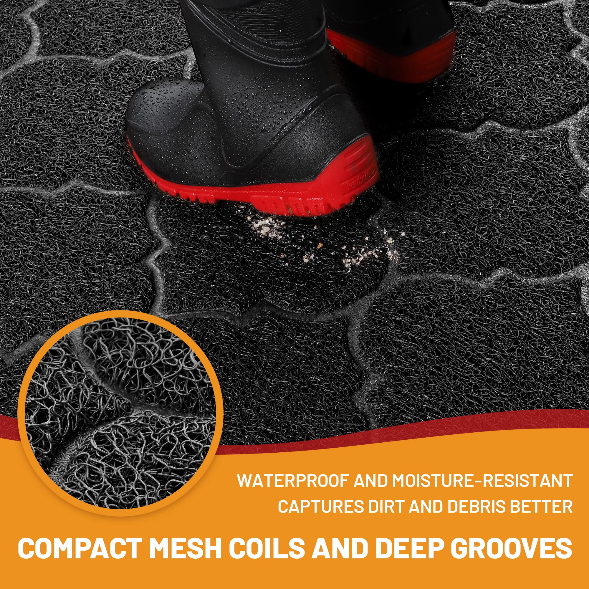 Cosyearn durable PVC door mat resists weather and fading across seasons.