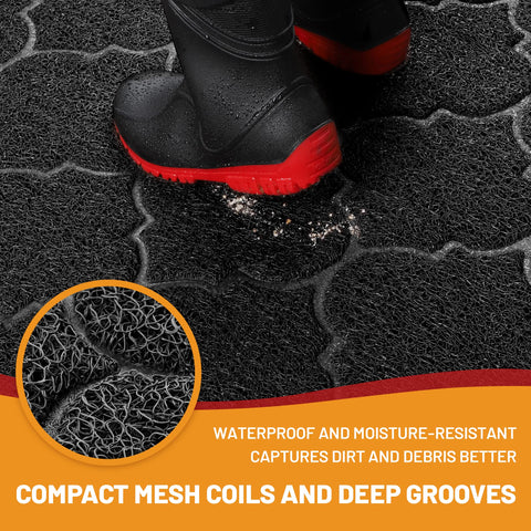 Cosyearn durable PVC door mat resists weather and fading across seasons.