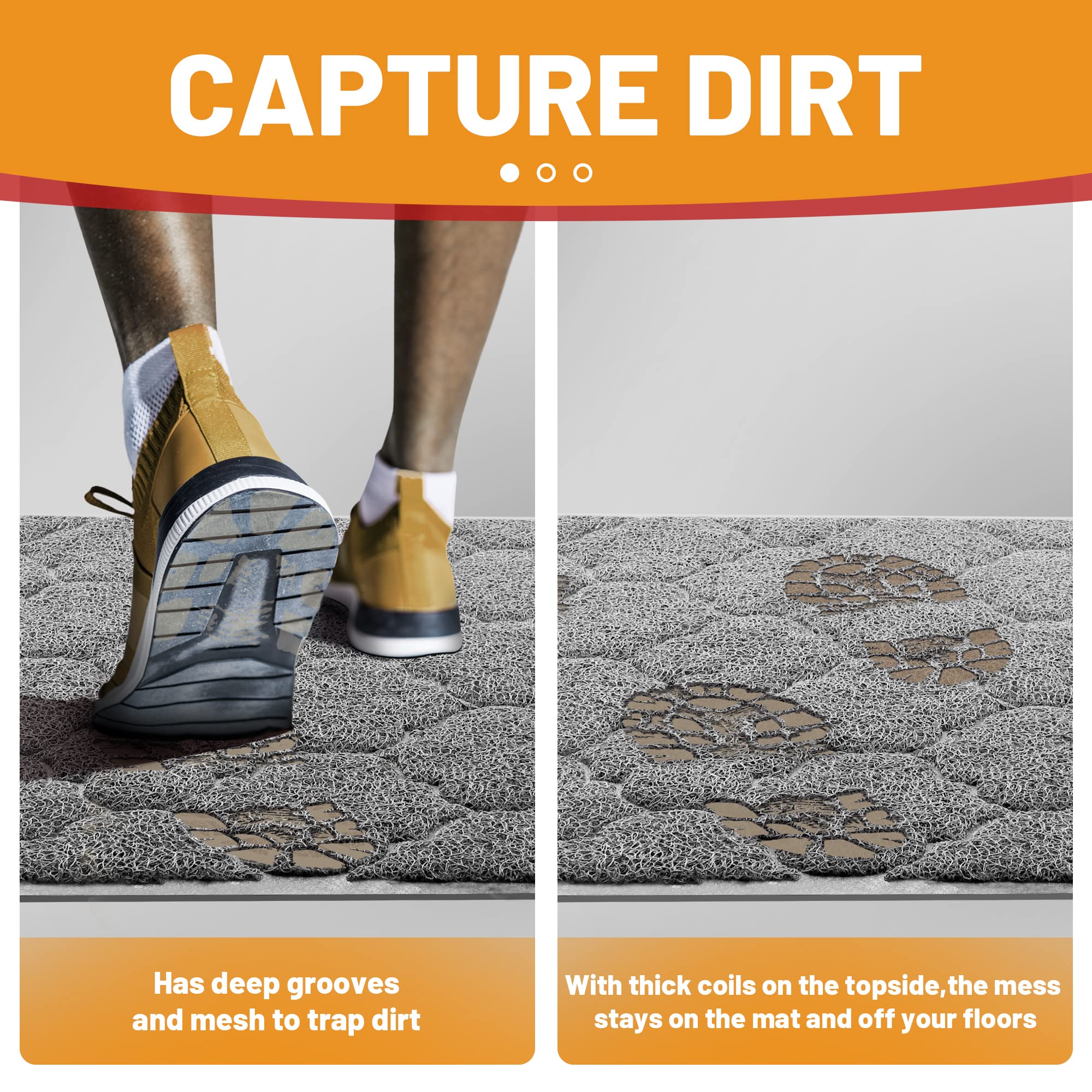 Cosyearn door mat durable PVC material withstands year-round use.