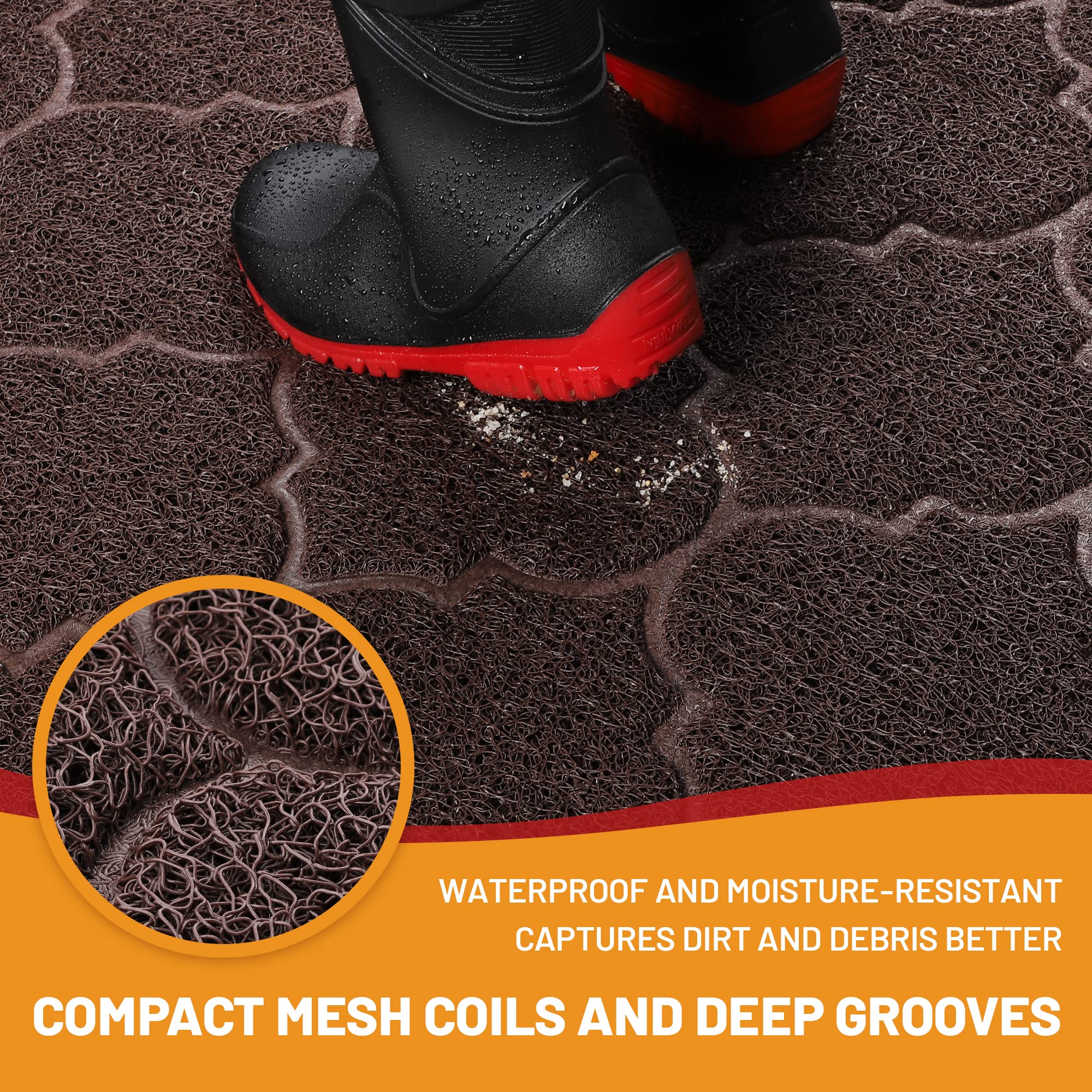 Cosyearn waterproof doormat dries quickly and resists fading in all weather.