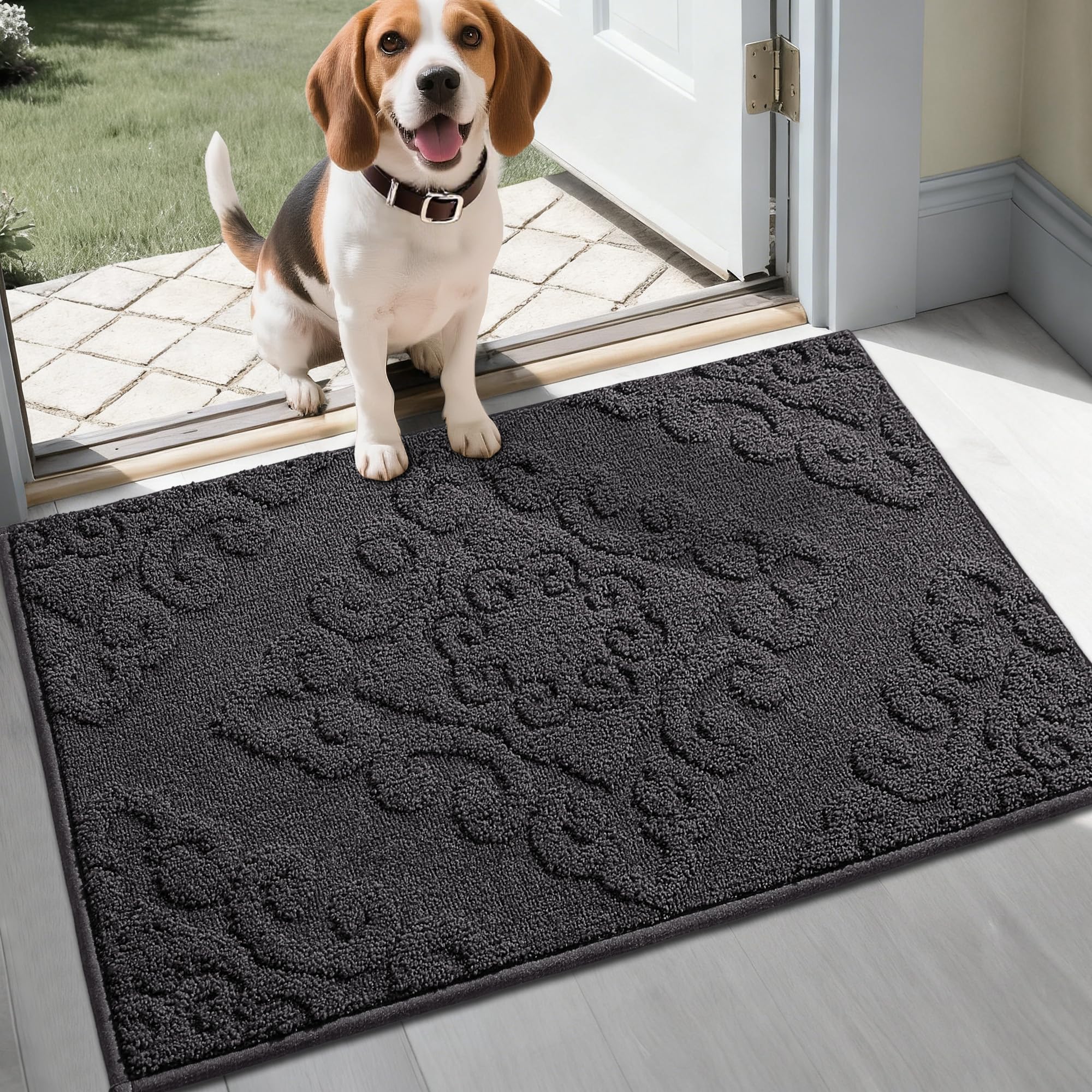 COSY HOMEER door mat front door absorbs moisture for a cleaner entry.