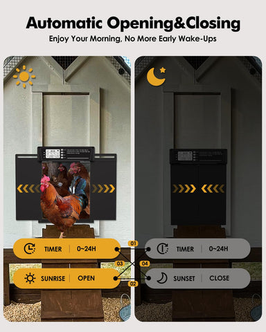 Cosyumhy aluminum alloy coop door withstands weather and scratches.