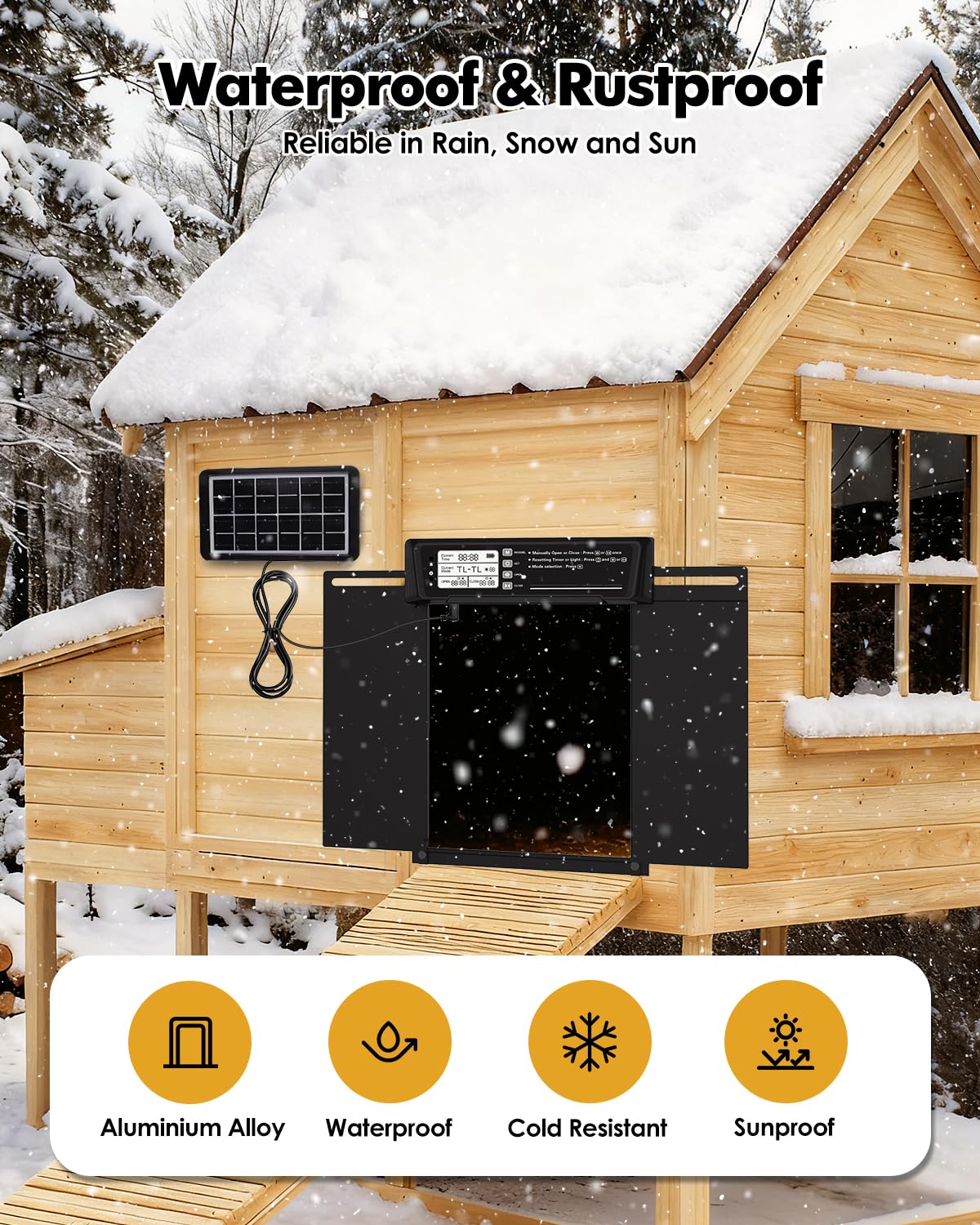 Cosyumhy solar panel and 2000mAh battery provide eco-friendly power.