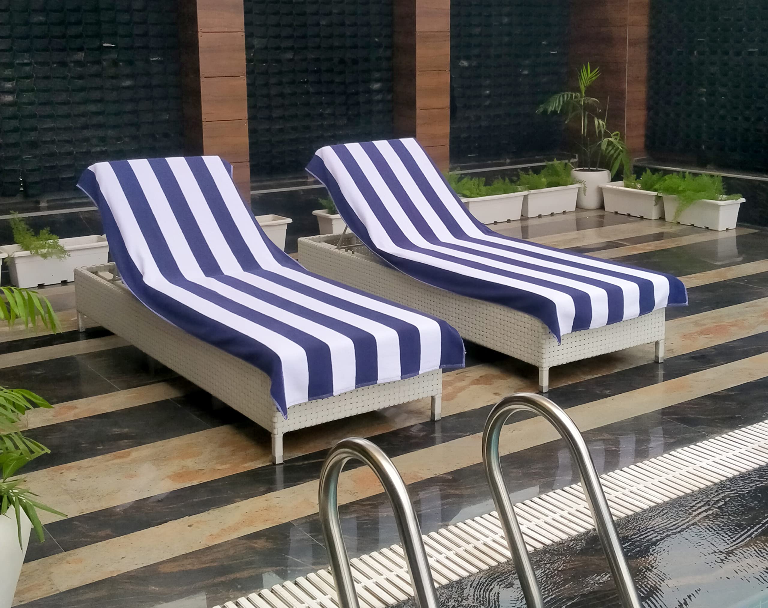 COTTON CRAFT cabana stripe design adds classic coastal style to outdoor chairs