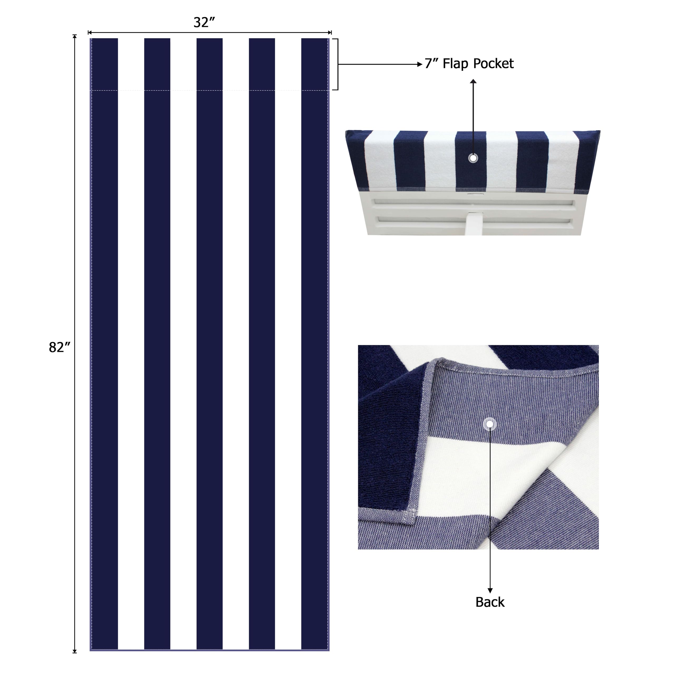 COTTON CRAFT oversized 82 inch cover fits large lounge chairs for full coverage