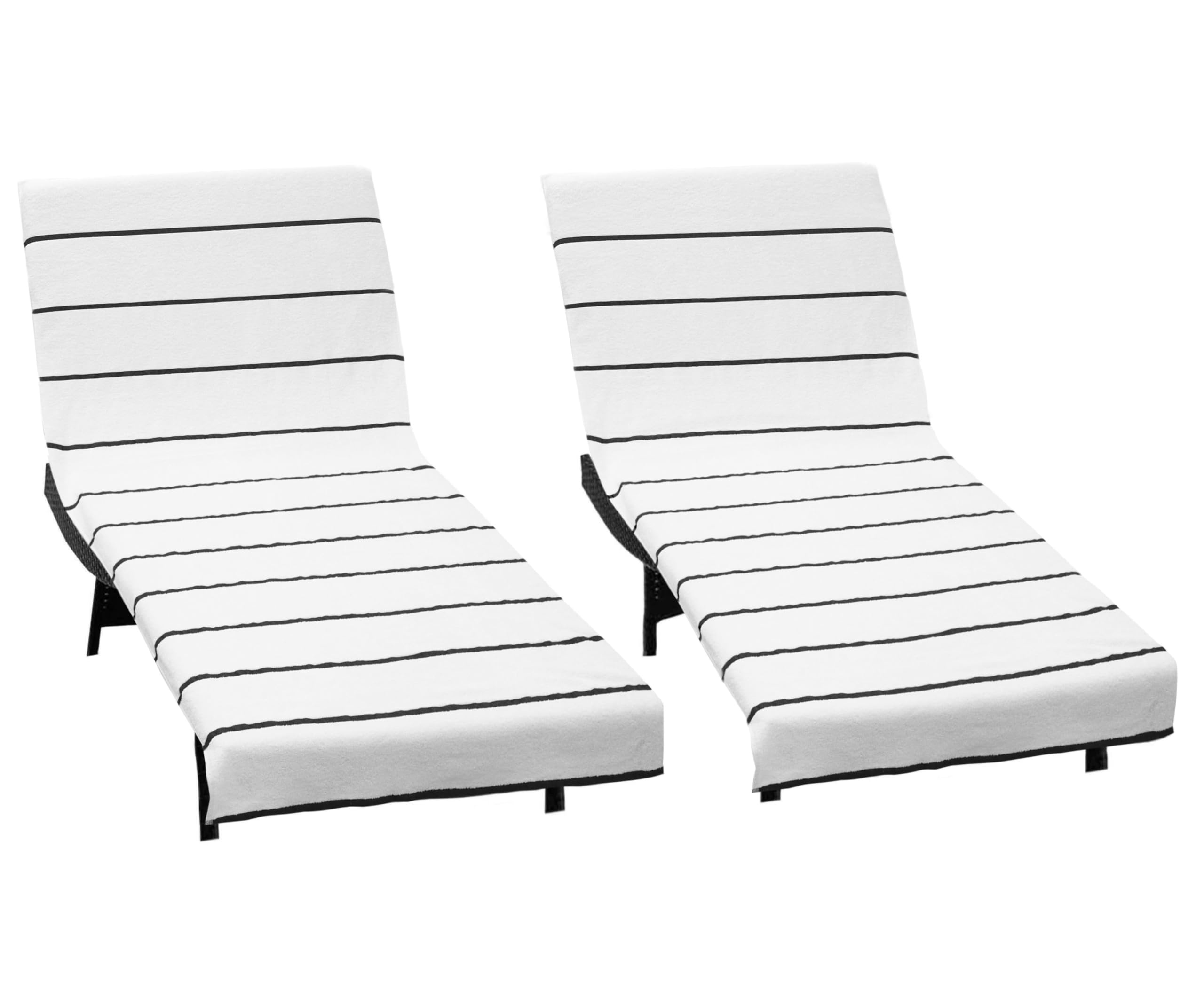 COTTON CRAFT pool lounge chair cover stripe pattern for soft comfort.