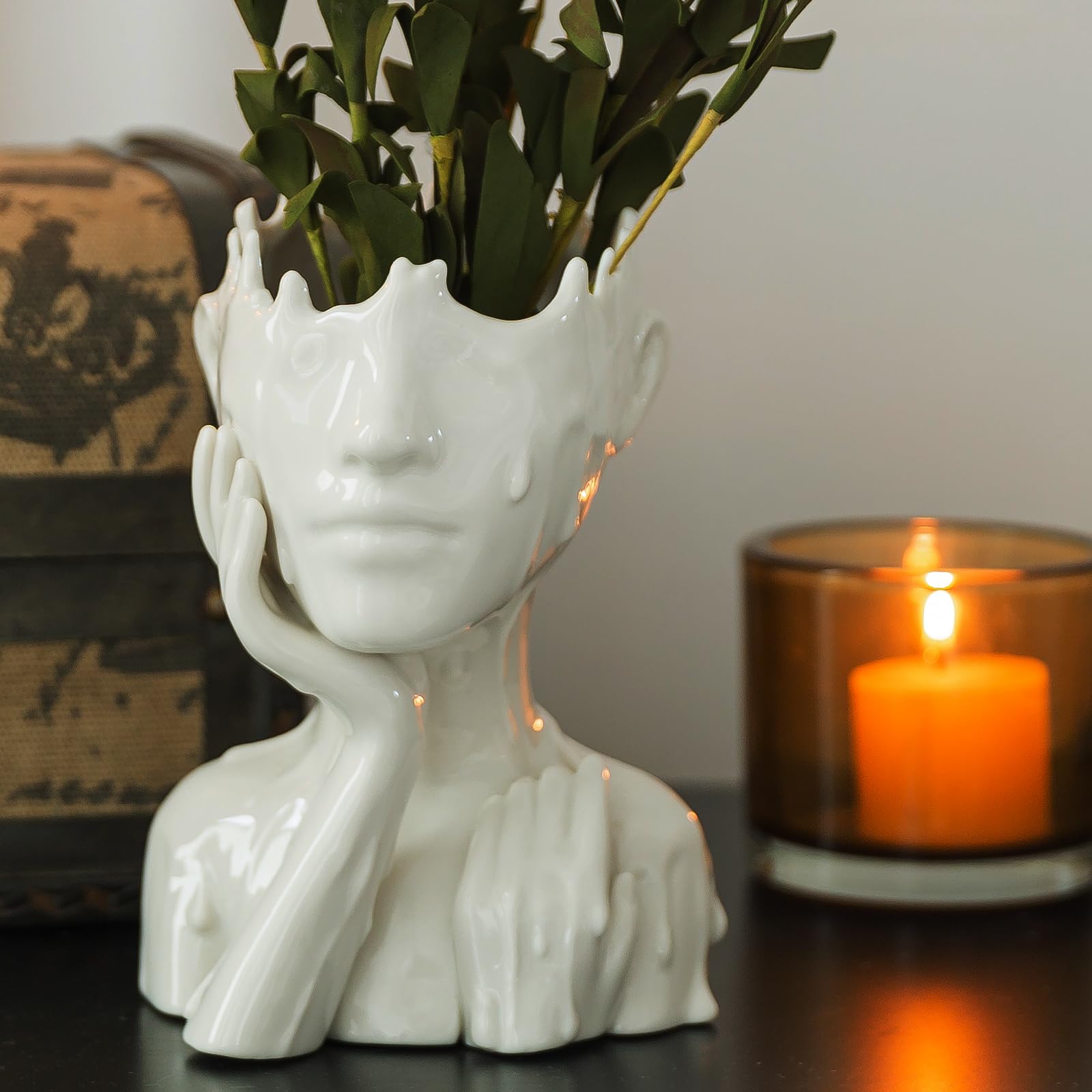 COTYNI succulent display with the face planter as a stylish centerpiece