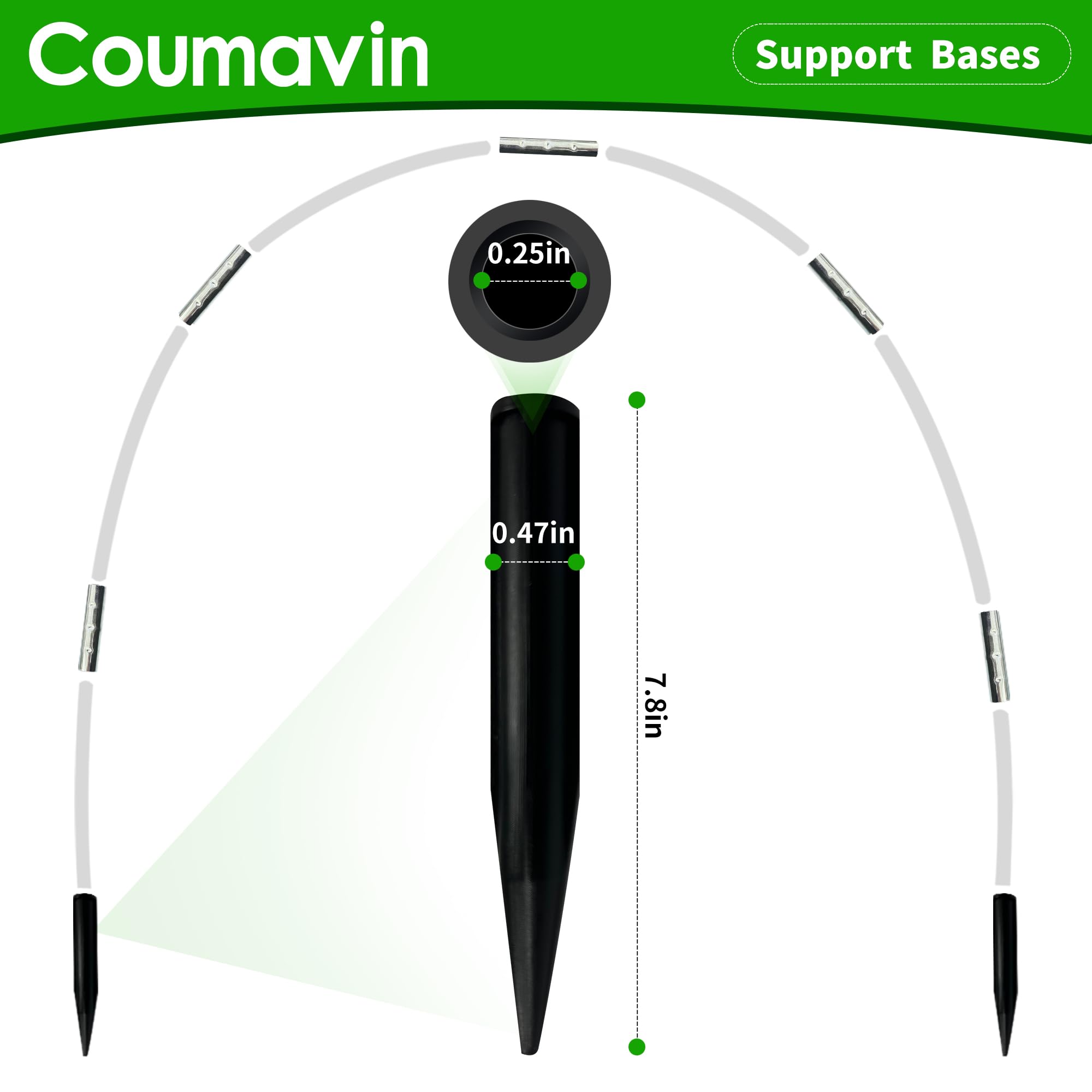 Coumavin bendable hoops installation demonstrates flexible sizing for bed widths.