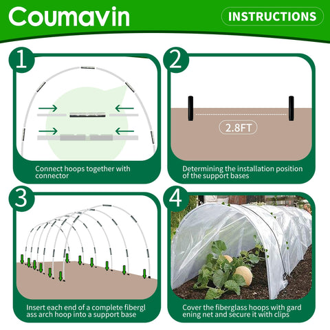 Coumavin netting compatibility image illustrating sun shade and wind protection for vegetables.