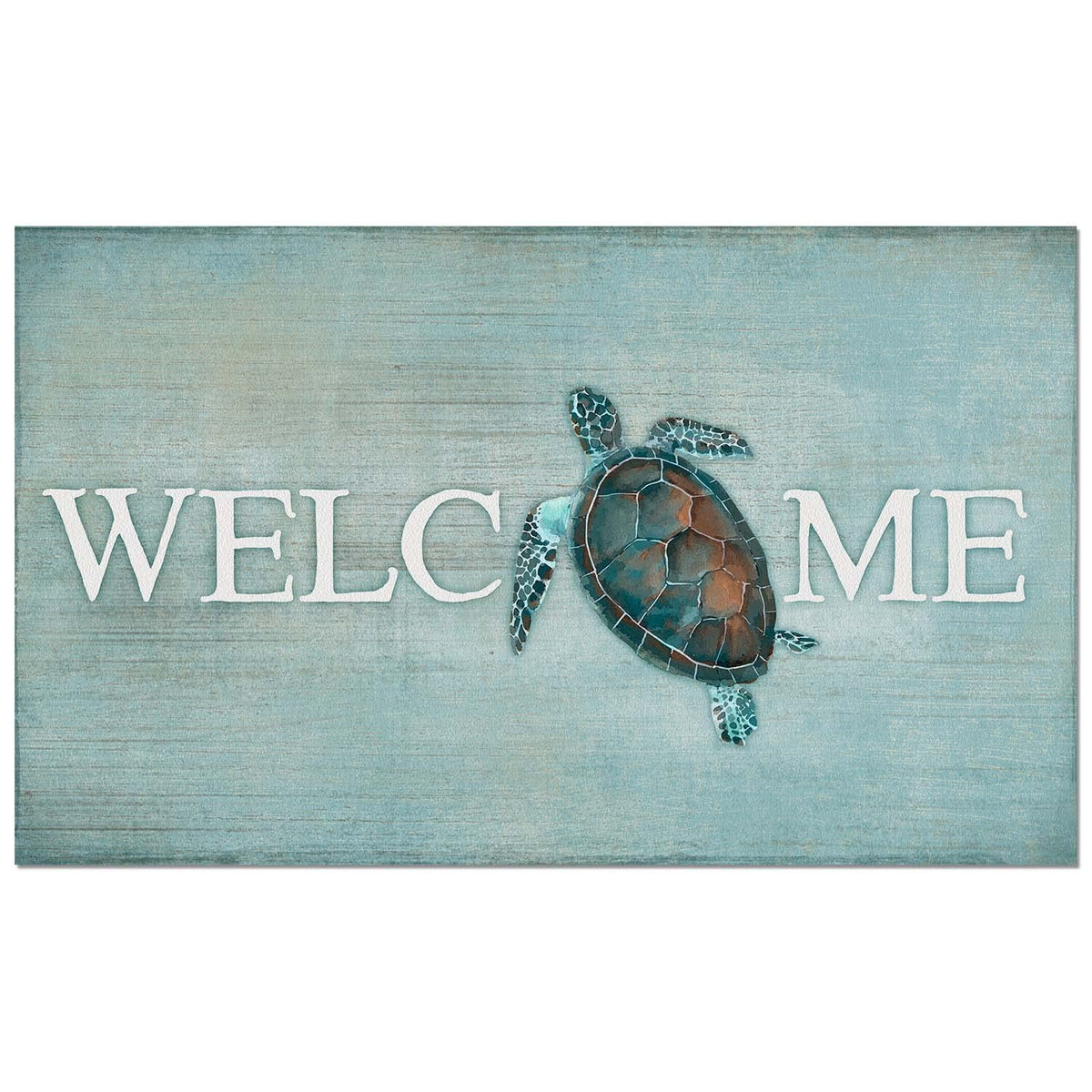CounterArt Sea Turtle Welcome Mat front view showing durable outdoor-ready design