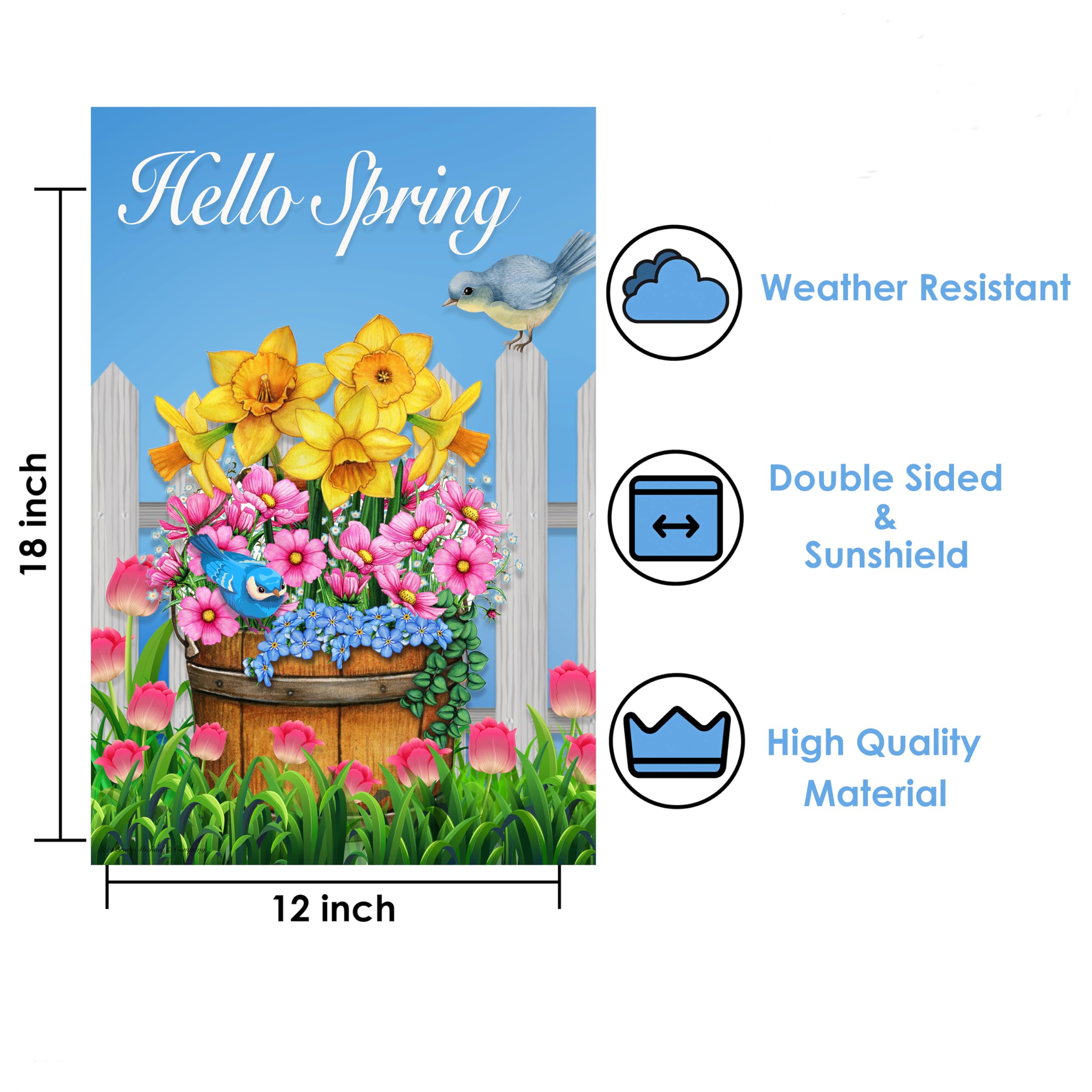 Country Charm Garden Flags summer design adds vibrant color to outdoor space.