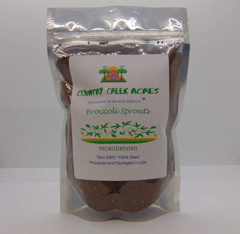 Country Creek Acres broccoli sprouting seeds 8oz pack, ideal for fresh sprouts at home