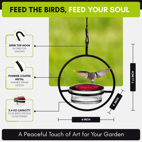 Couronne Co Mosaic Birds Hummble Slim feeder using recycled glass and powder-coated metal.