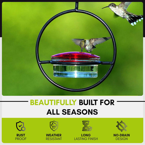 Couronne Co Mosaic Birds Hummble Slim feeder with open-top hook for easy hanging.