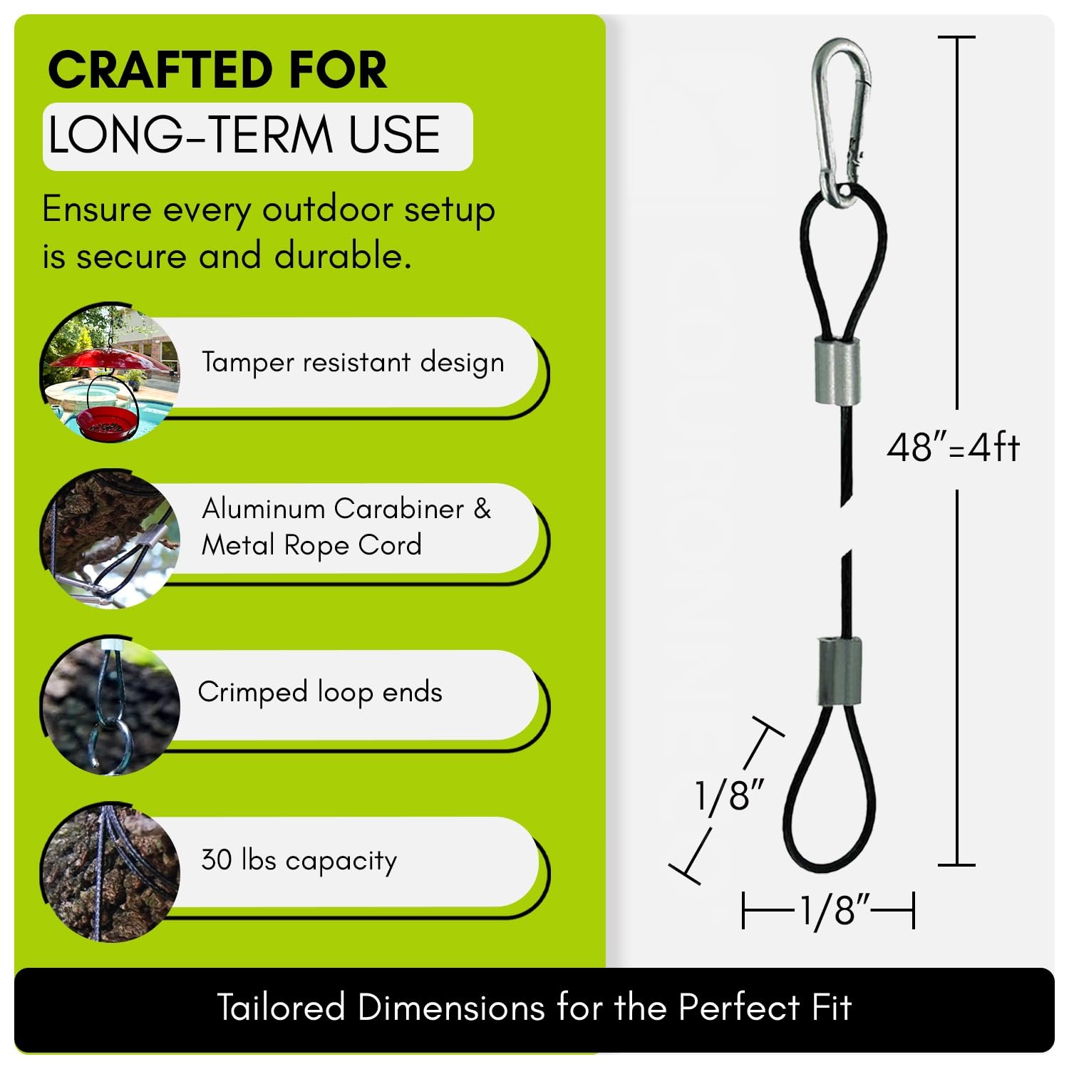 Couronne Co Mosaic Birds M955-200 48-inch cord suited for large feeder setups