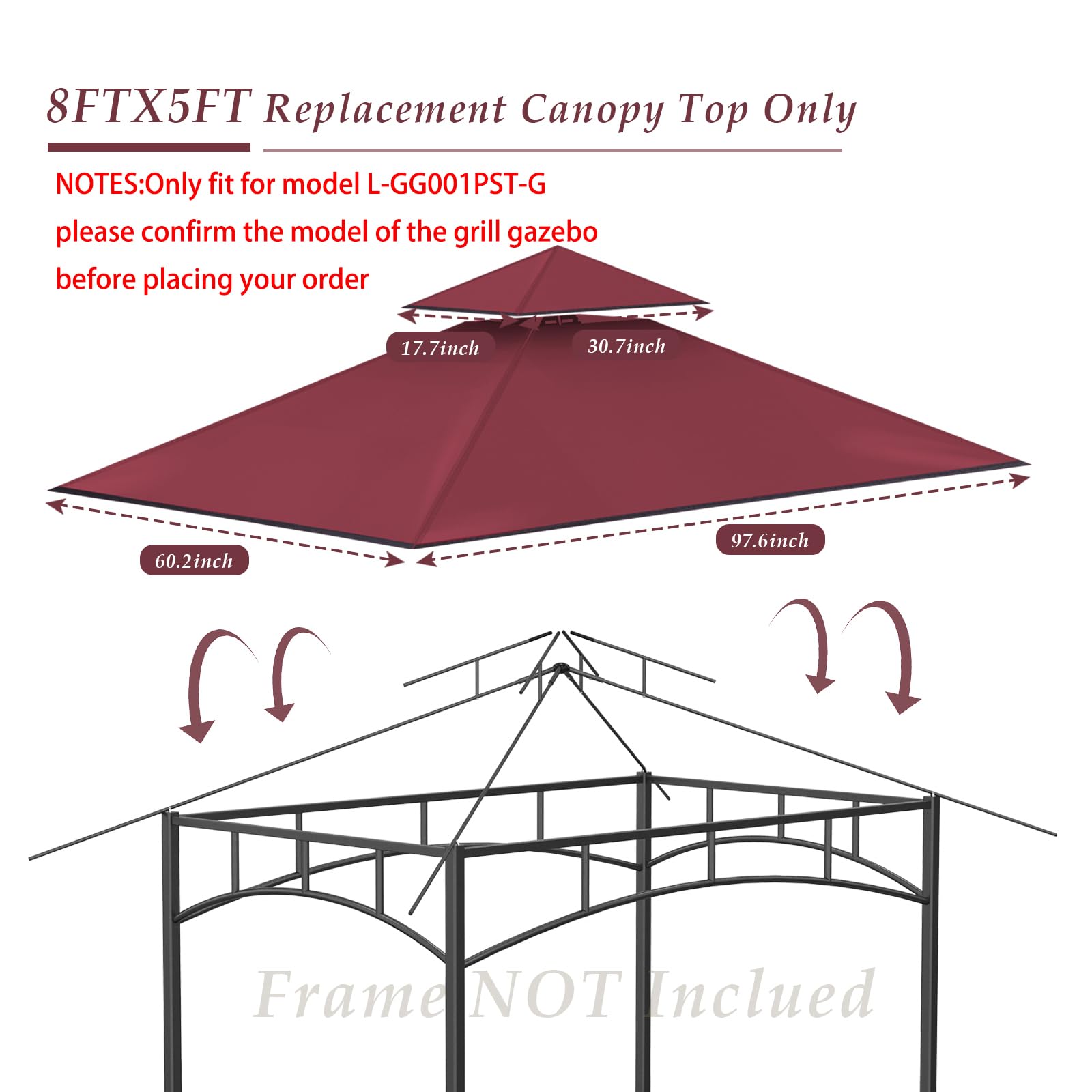 Closeup stitching on Covboard burgundy canopy highlights durable fabric and reinforced seams