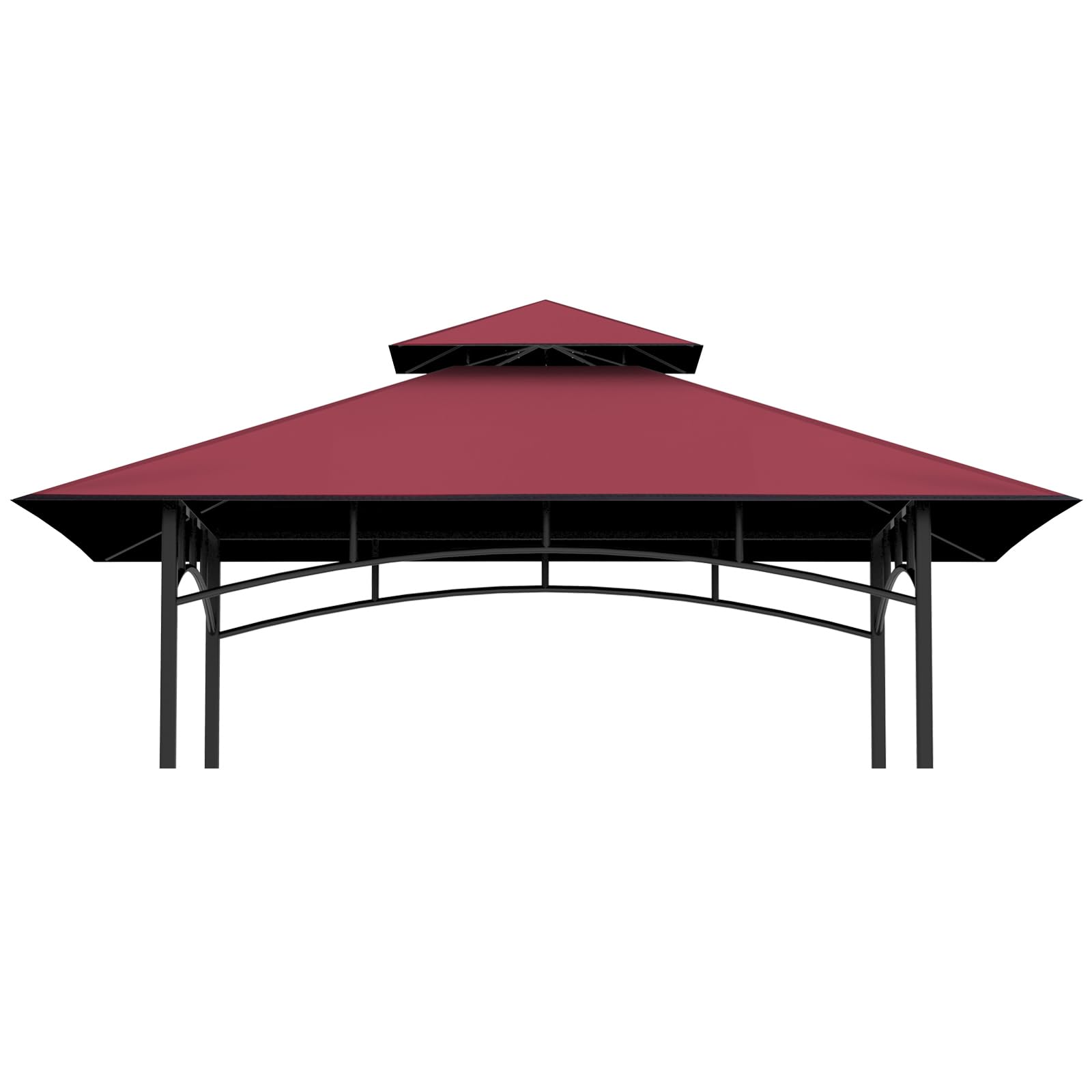 Covboard Grill Gazebo Top 5x8 Burgundy full cover shields the BBQ area from rain and sun