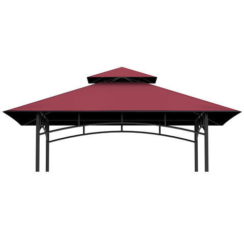 Covboard Grill Gazebo Top 5x8 Burgundy full cover shields the BBQ area from rain and sun