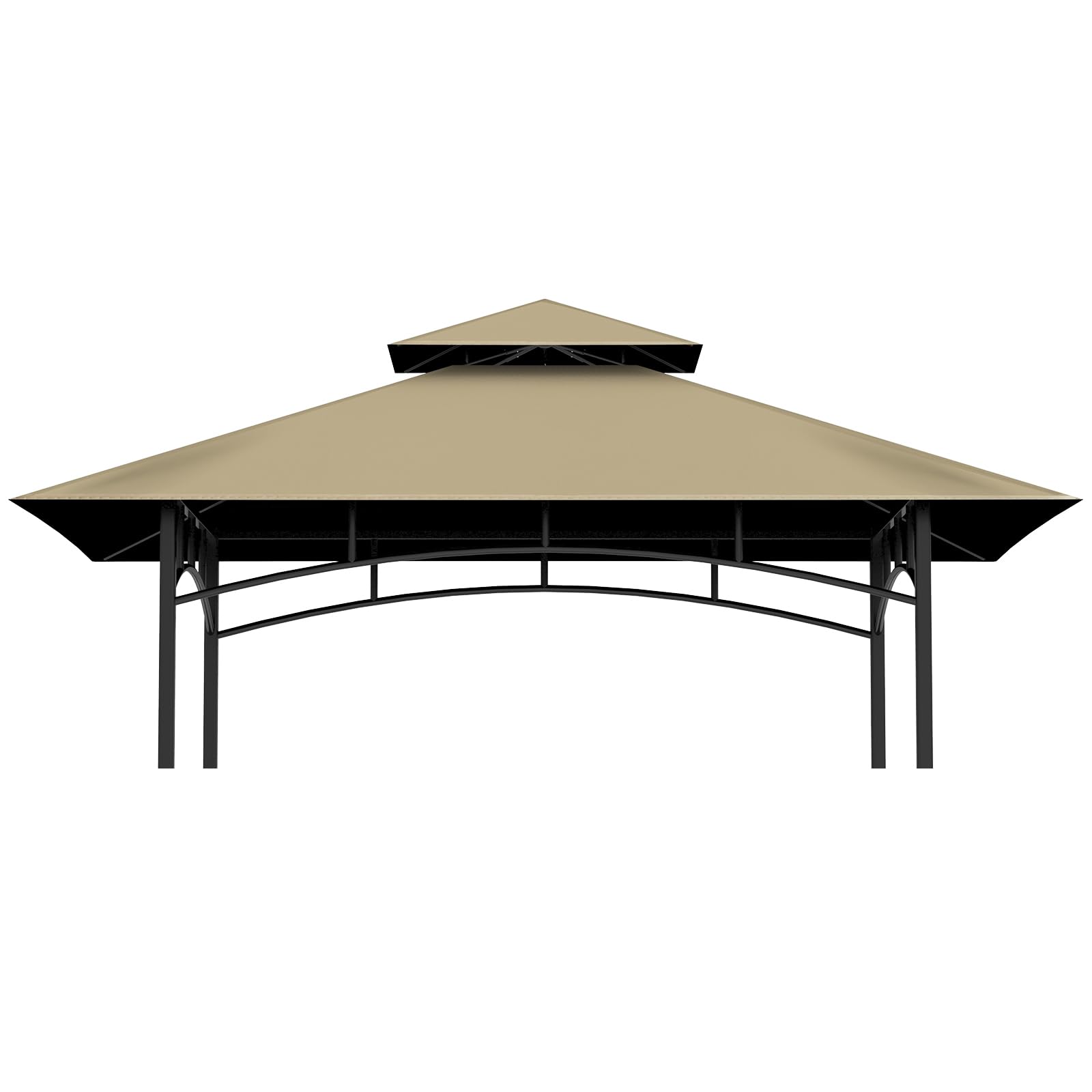 COVBOARD grill gazebo top 5x8 khaki double-layer canopy for outdoor shade and rain relief