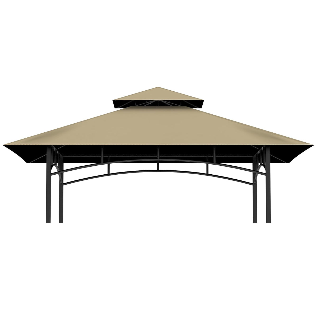 COVBOARD grill gazebo top 5x8 khaki double-layer canopy for outdoor shade and rain relief