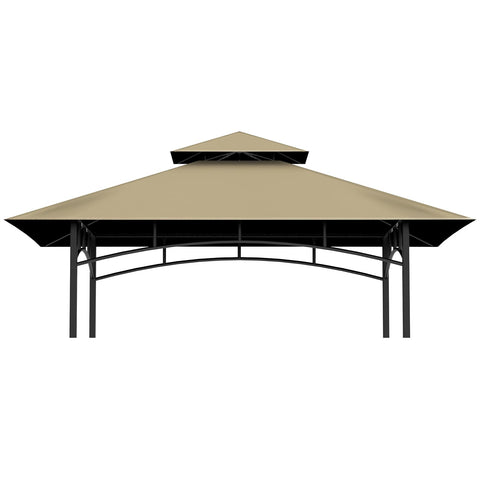 COVBOARD grill gazebo top 5x8 khaki double-layer canopy for outdoor shade and rain relief