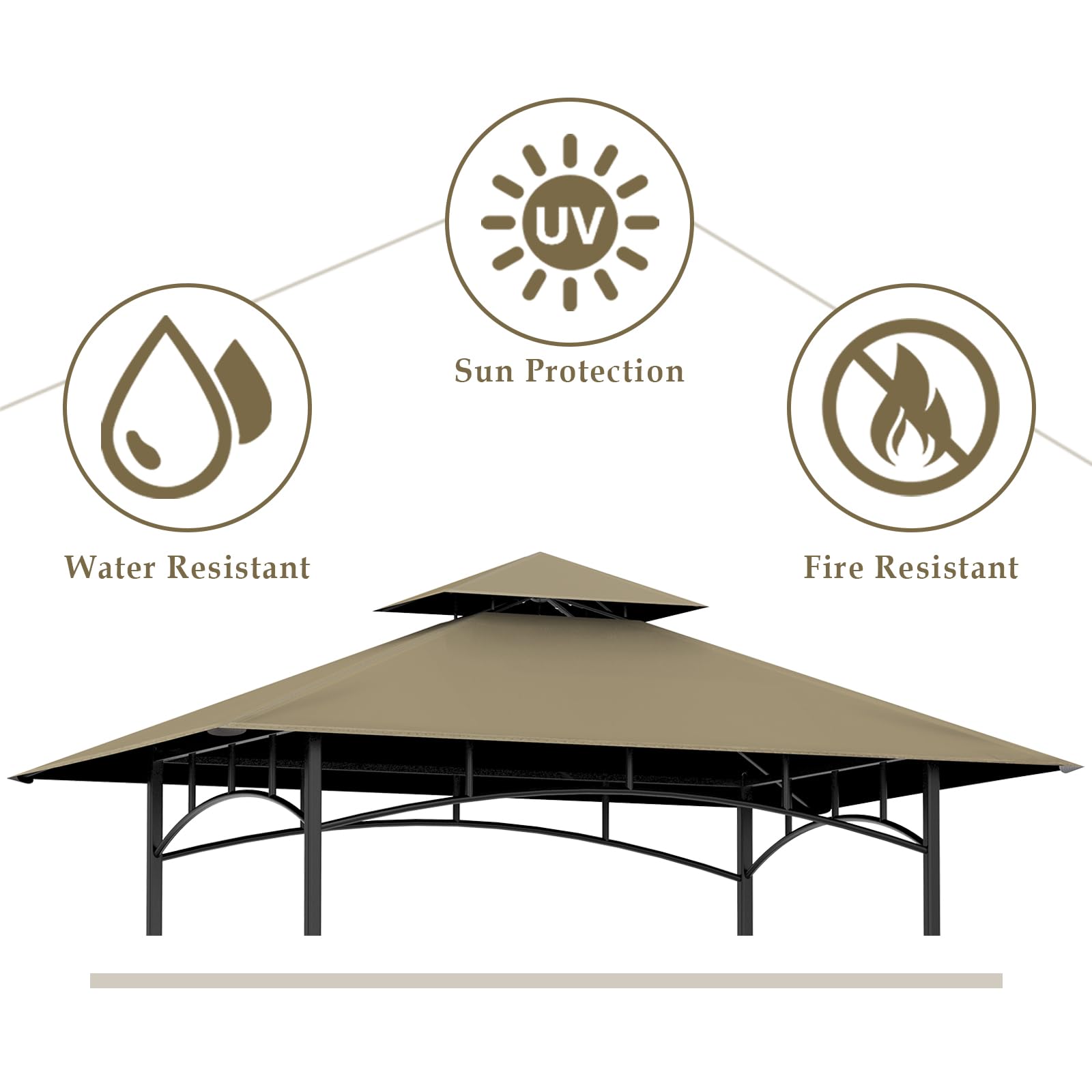 COVBOARD canopy corner pockets for quick, secure installation on grill gazebo