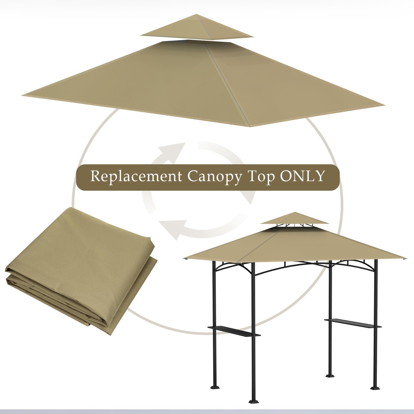 COVBOARD khaki shade top protects from sun during grilling sessions
