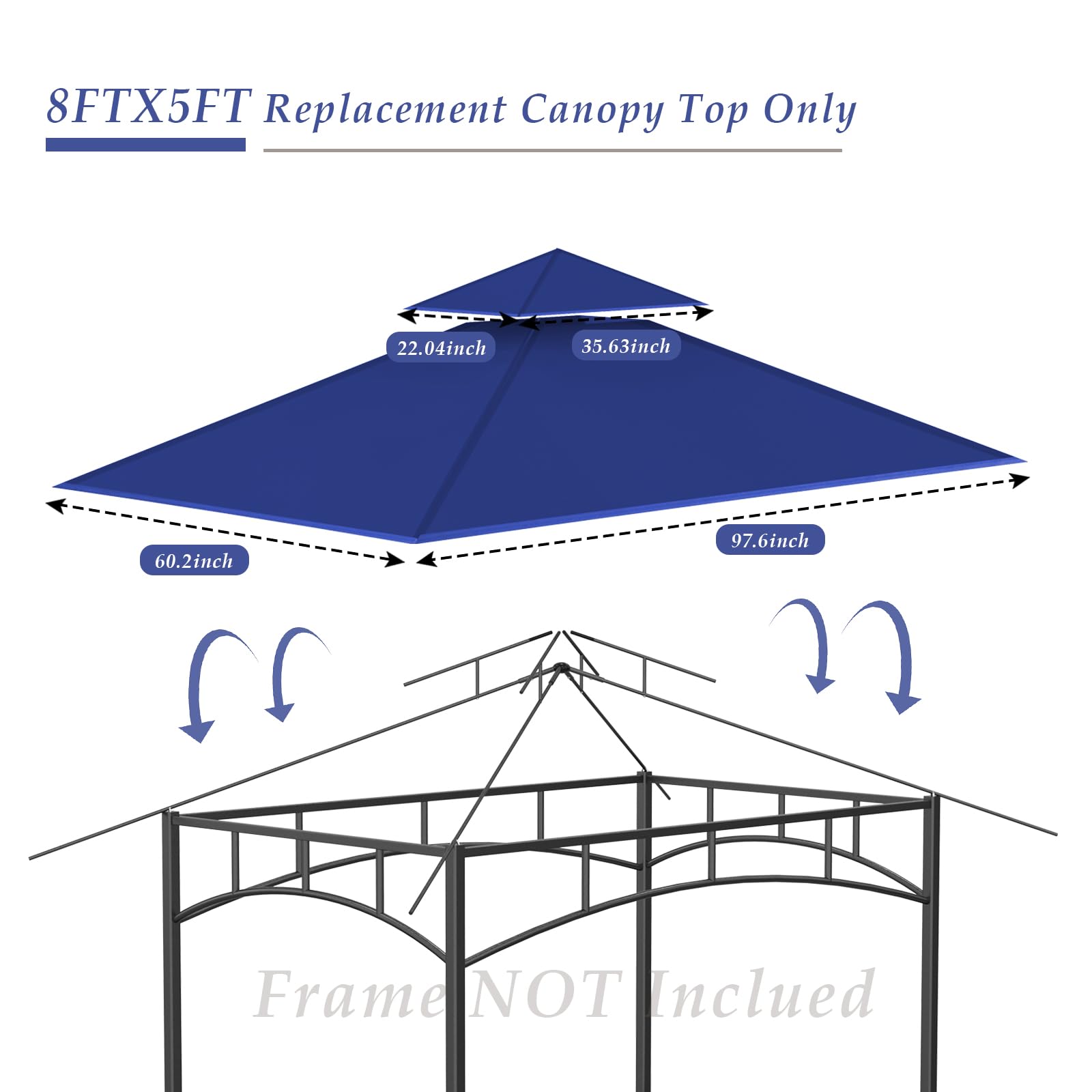 COVBOARD canopy installation close-up shows corner pockets for easy fit.