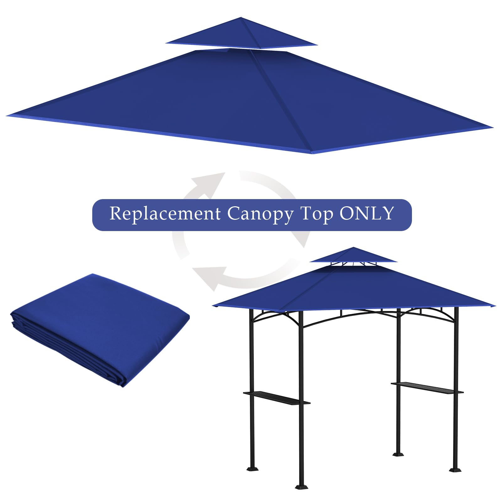 COVBOARD UV-blocking canopy guards against sun rays during grilling.