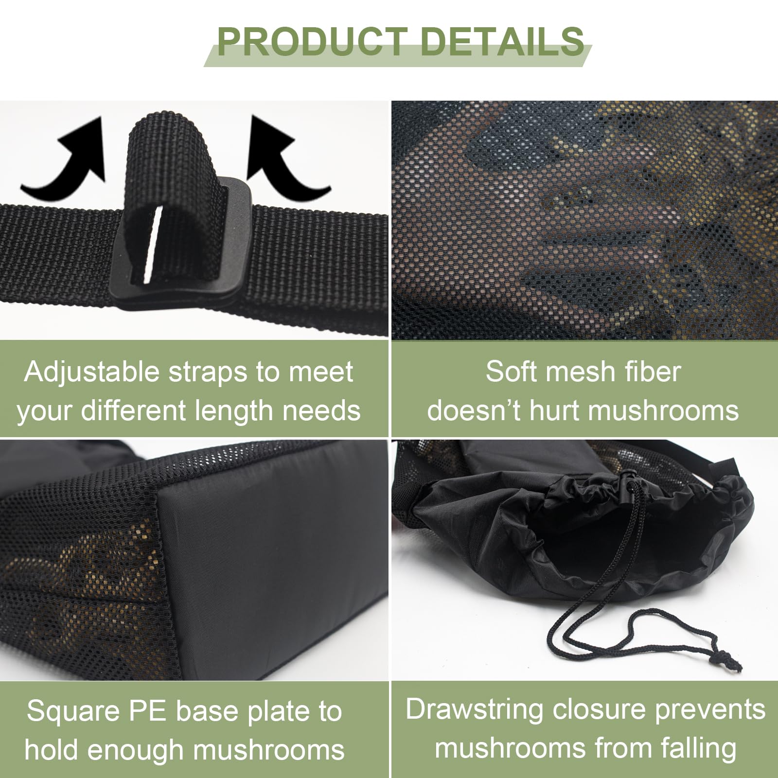 Cover Geny 2pc bag features bottom support to protect delicate harvests.