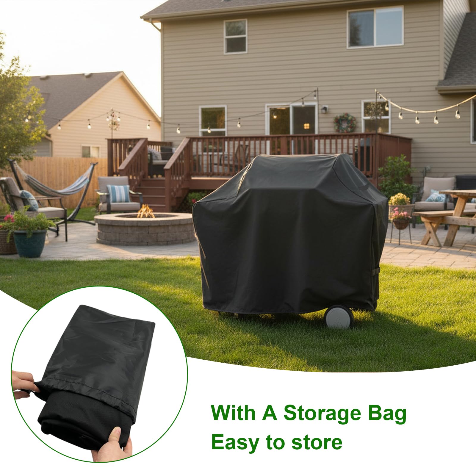 Cover Geny storage bag included for neat garage storage