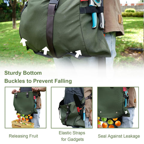 Cover Geny apron showcases large main pocket for harvests.