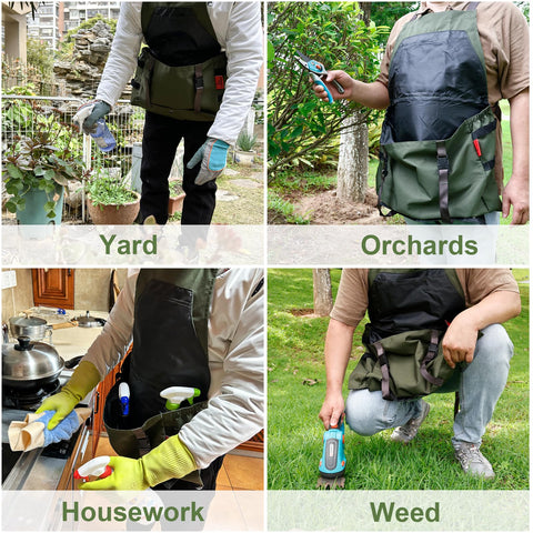 Cover Geny side elastic cords secure spatulas and garden tools.