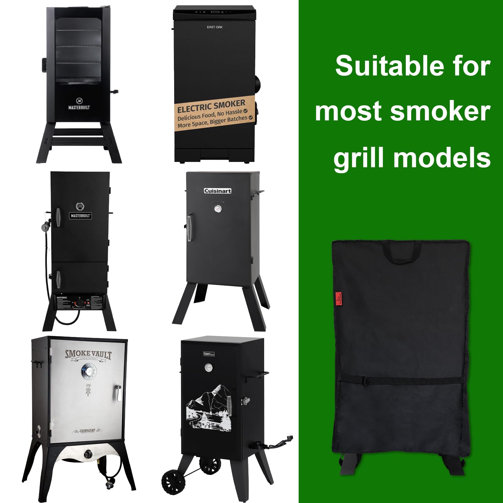 Cover Geny Giantex vertical charcoal smoker cover protects from sun damage.