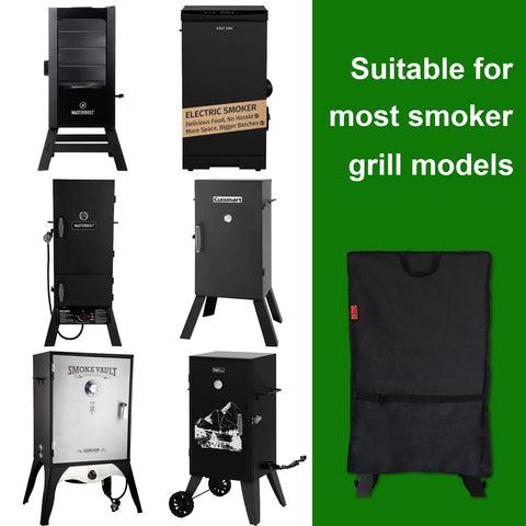 Cover Geny Giantex vertical charcoal smoker cover protects from sun damage.