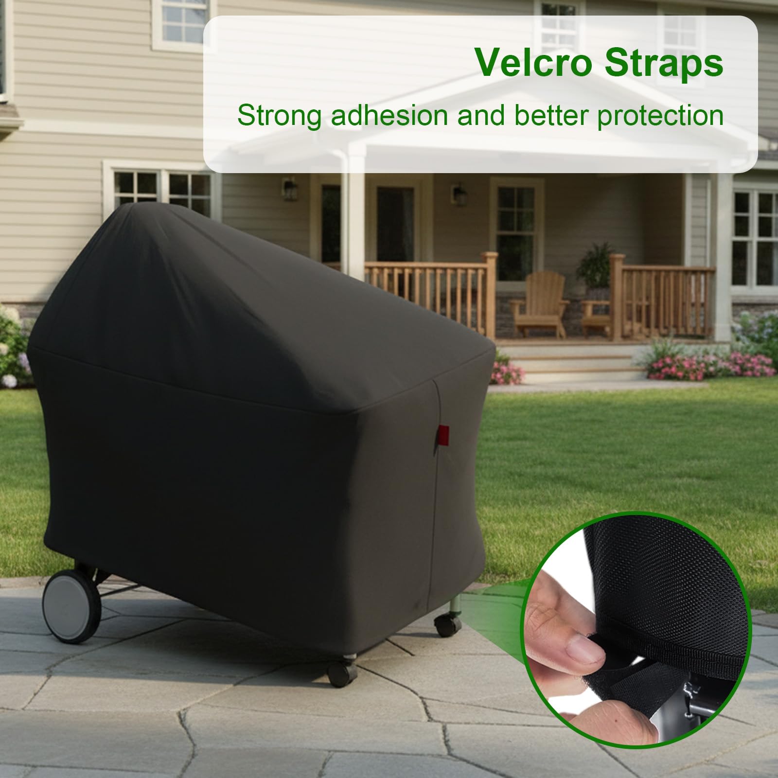 Cover Geny heavy-duty fabric resists tearing and fading over time.