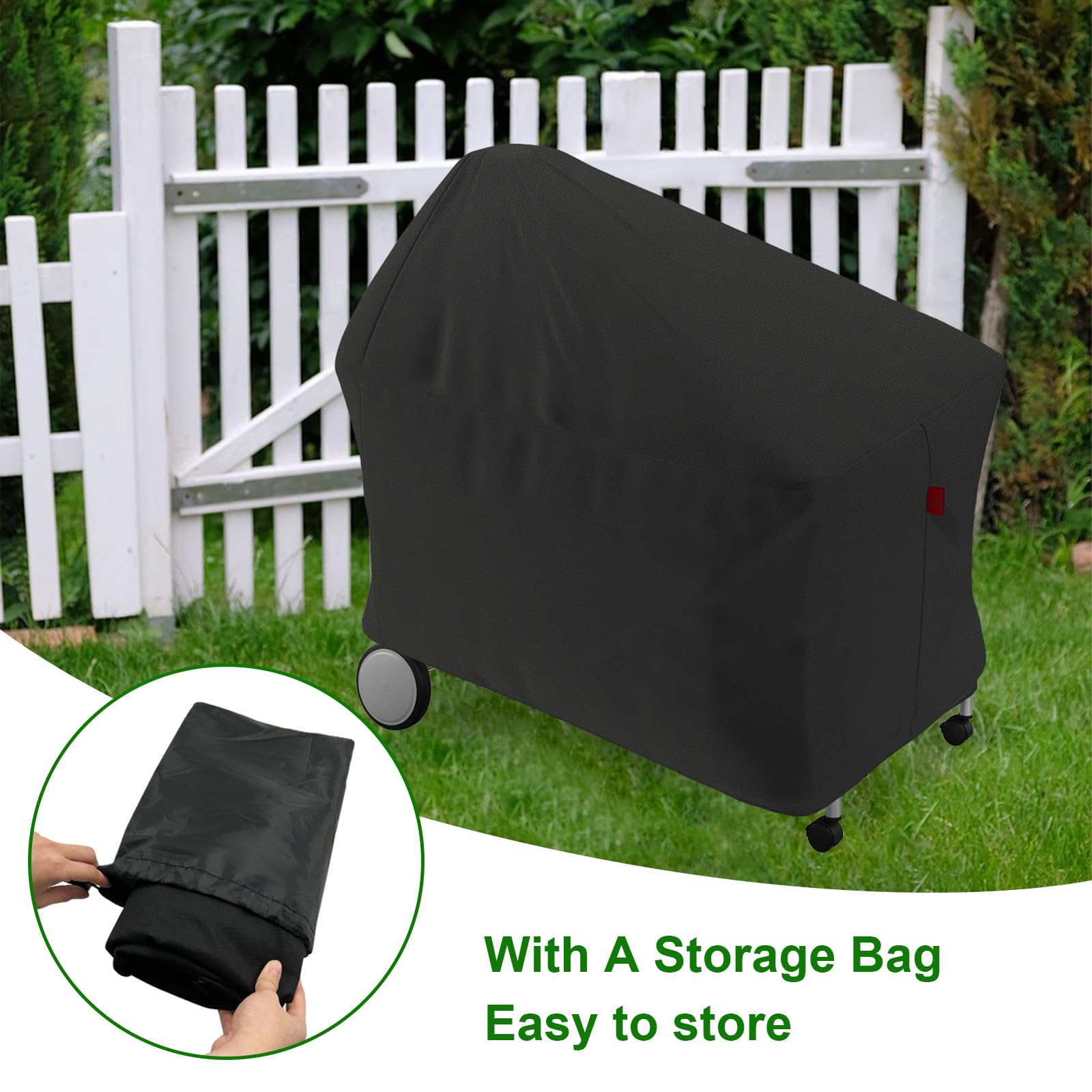 Cover Geny all-season protection for grills with cart setups.