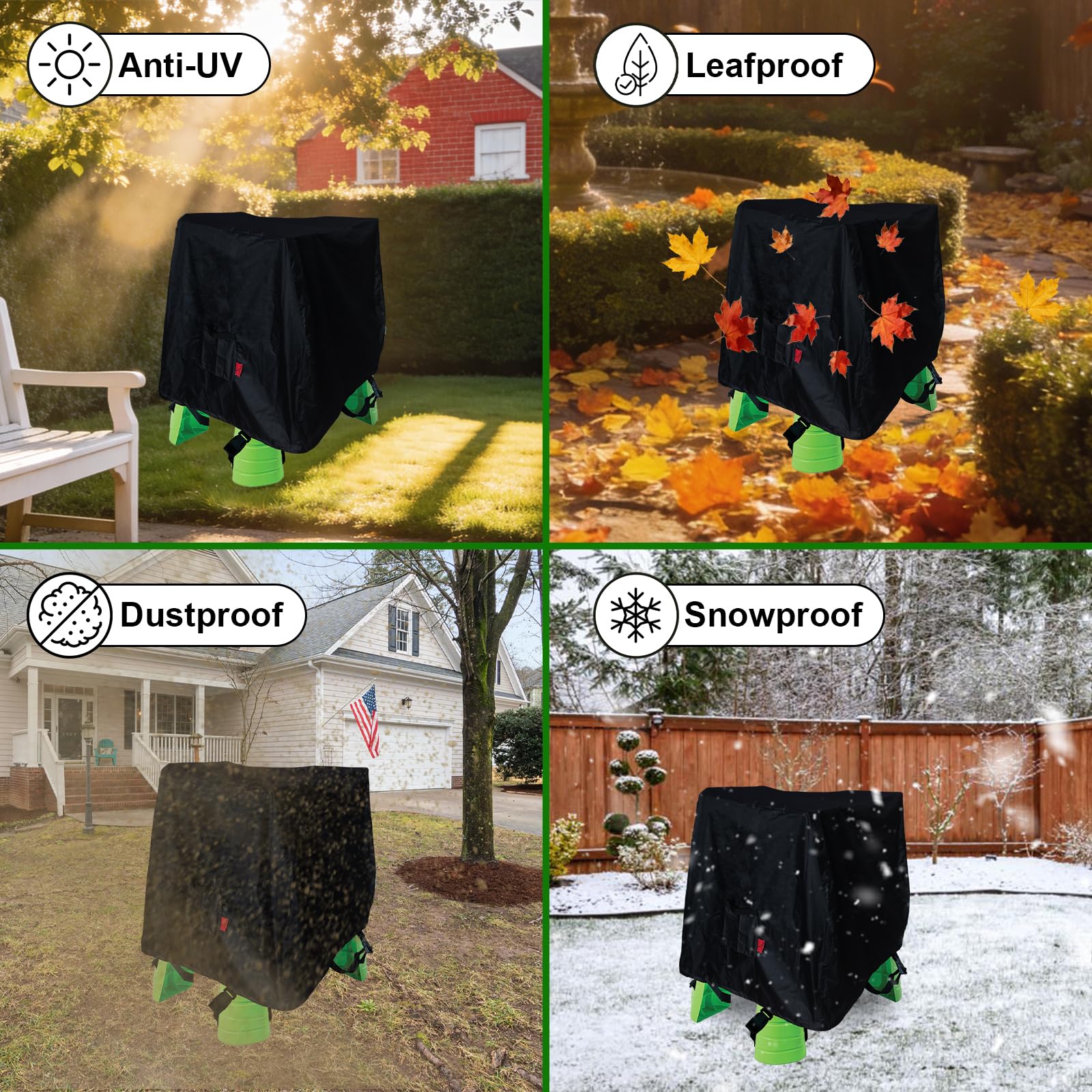 Cover Geny leaves-dust protection helps keep water table pristine between uses.