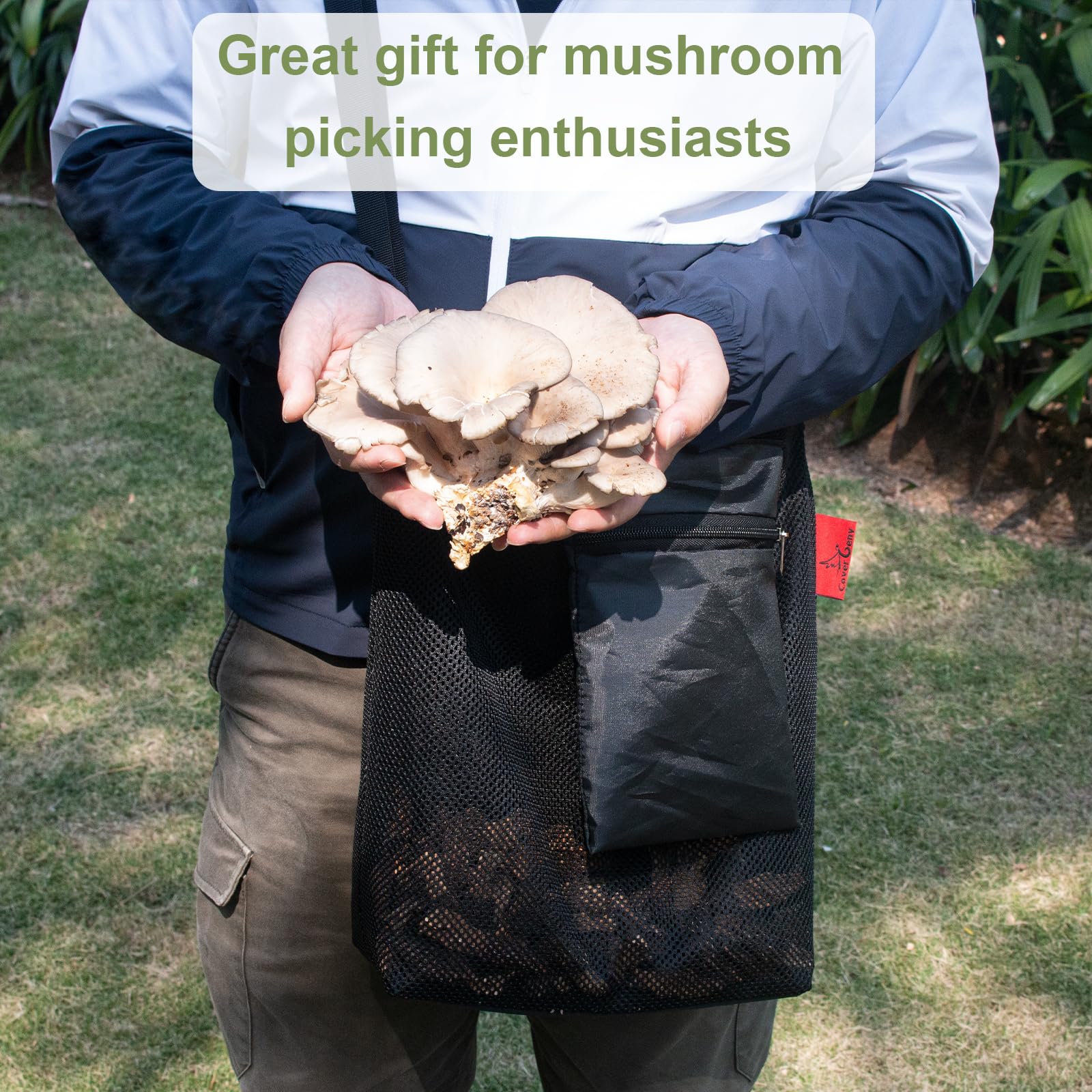 Cover Geny foraging bag ideal for wild plants, herbs, and mushrooms.