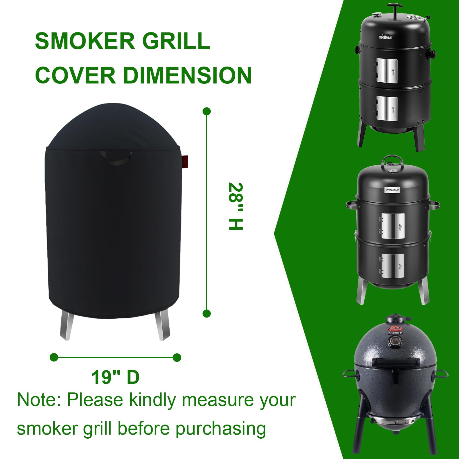 Cover Geny round smoker cover 22x30 fits 22x30 smokers with wind resistance