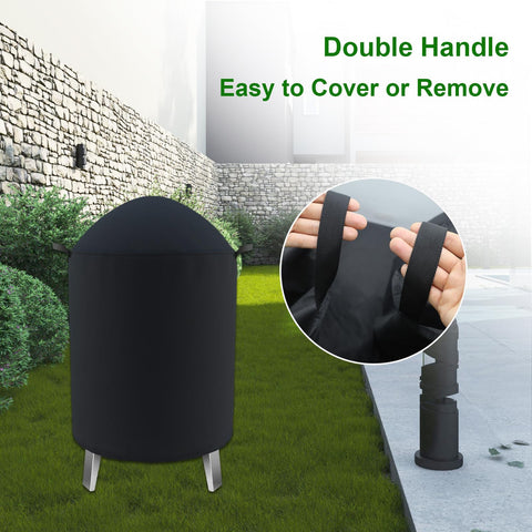 Wind-strapped design keeps Cover Geny round smoker cover secure during gusts