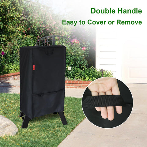Cover Geny Royal Gourmet SE2805 28-inch smoker cover seals out moisture.