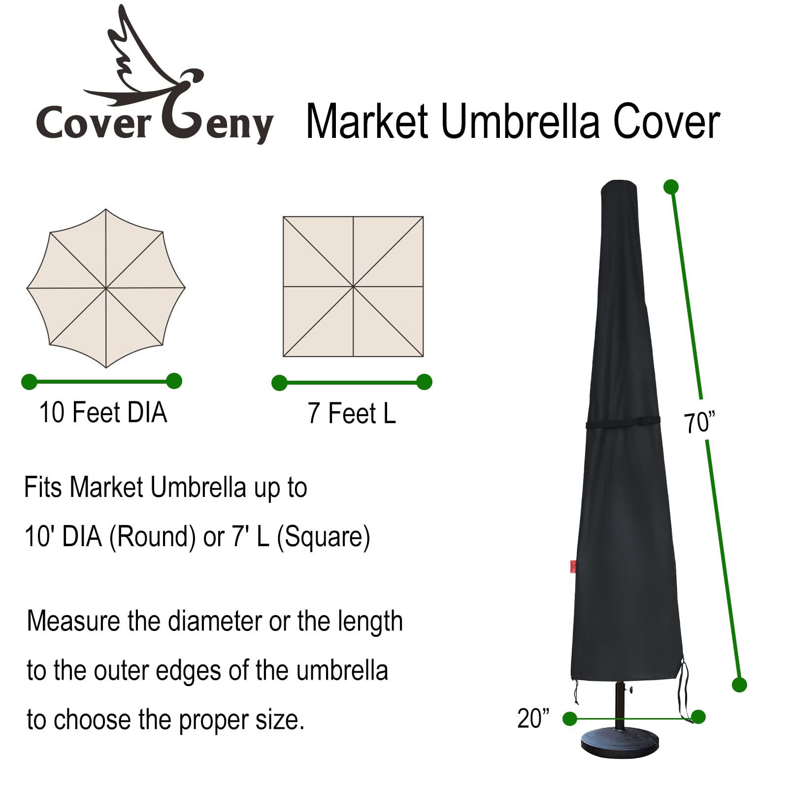 Cover Geny extended pole sleeve enables easy on off without ladders